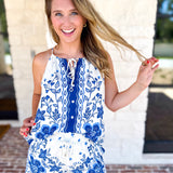 Ocean Air Cami & Short Set-510 Mini-SKIES ARE BLUE-July & June Women's Fashion Boutique Located in San Antonio, Texas