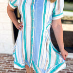 Liverpool - Seaside Stripe Mini Dress-510 Mini-LIVERPOOL JEANS COMPANY-July & June Women's Fashion Boutique Located in San Antonio, Texas