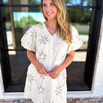 Ivory Sands Floral Mini Dress-510 Mini-JODIFL-July & June Women's Fashion Boutique Located in San Antonio, Texas