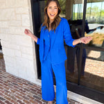 Spring It Girl Trouser - Electric Blue-400 Pants-SKIES ARE BLUE-July & June Women's Fashion Boutique Located in San Antonio, Texas