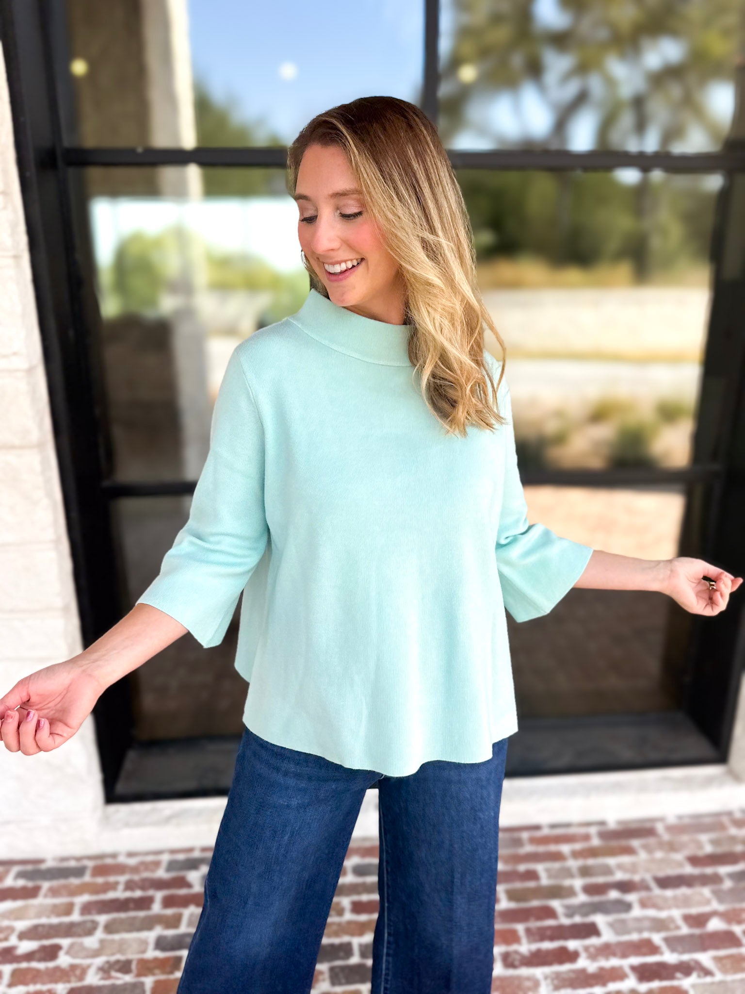 Fresh Start Mock Neck Sweater-230 Sweaters/Cardis-FATE-July & June Women's Fashion Boutique Located in San Antonio, Texas
