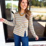 Liverpool - Twist Boat Neck Knit Top-200 Fashion Blouses-LIVERPOOL JEANS COMPANY-July & June Women's Fashion Boutique Located in San Antonio, Texas