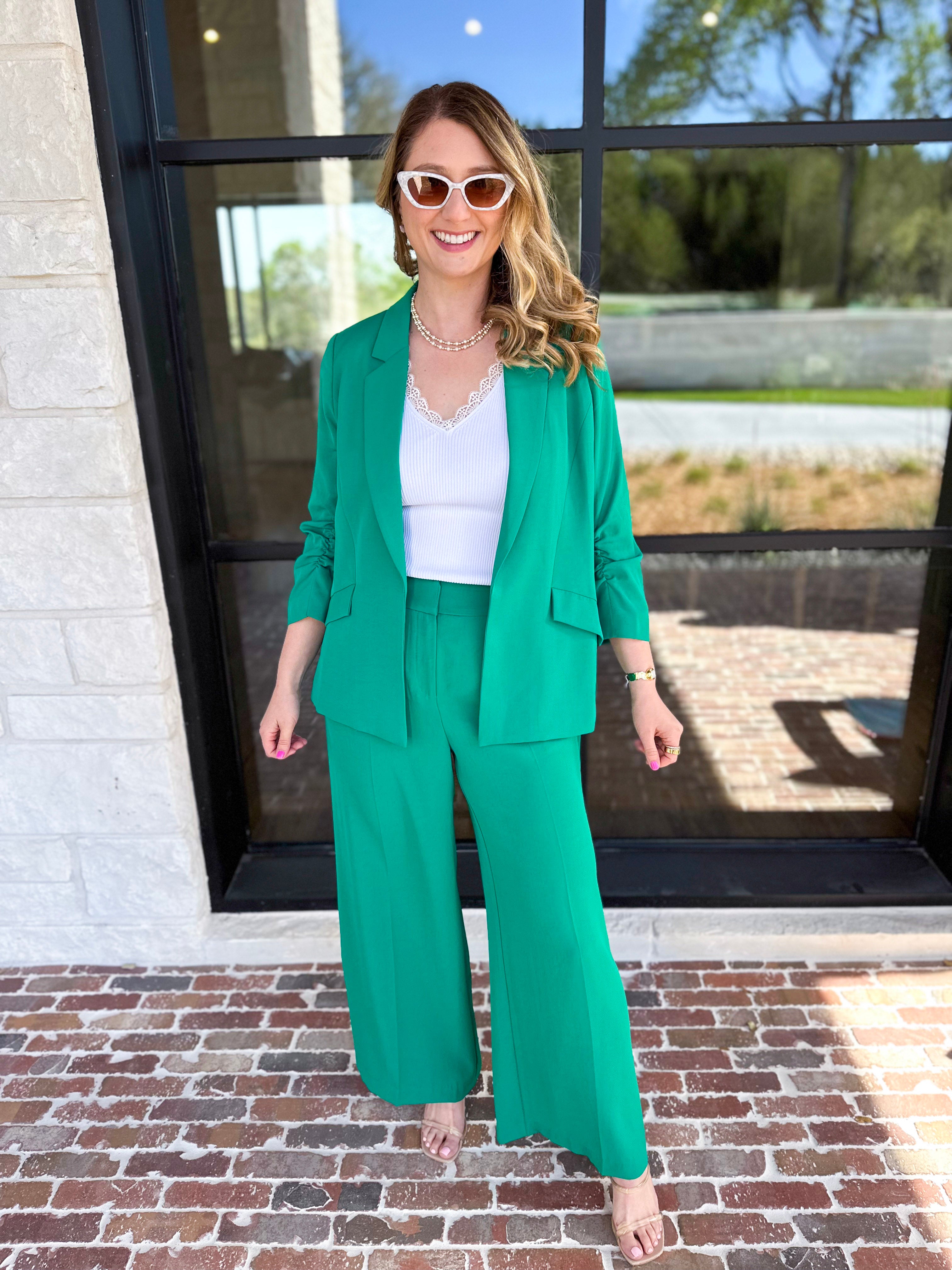 Spring It Girl Trouser - Kelly Green-400 Pants-SKIES ARE BLUE-July & June Women's Fashion Boutique Located in San Antonio, Texas