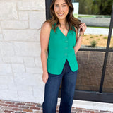 The It Girl Vest - Kelly Green-600 Outerwear-SKIES ARE BLUE-July & June Women's Fashion Boutique Located in San Antonio, Texas