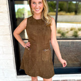 The Aria Mini Dress - Olive Brown-510 Mini-ENTRO-July & June Women's Fashion Boutique Located in San Antonio, Texas