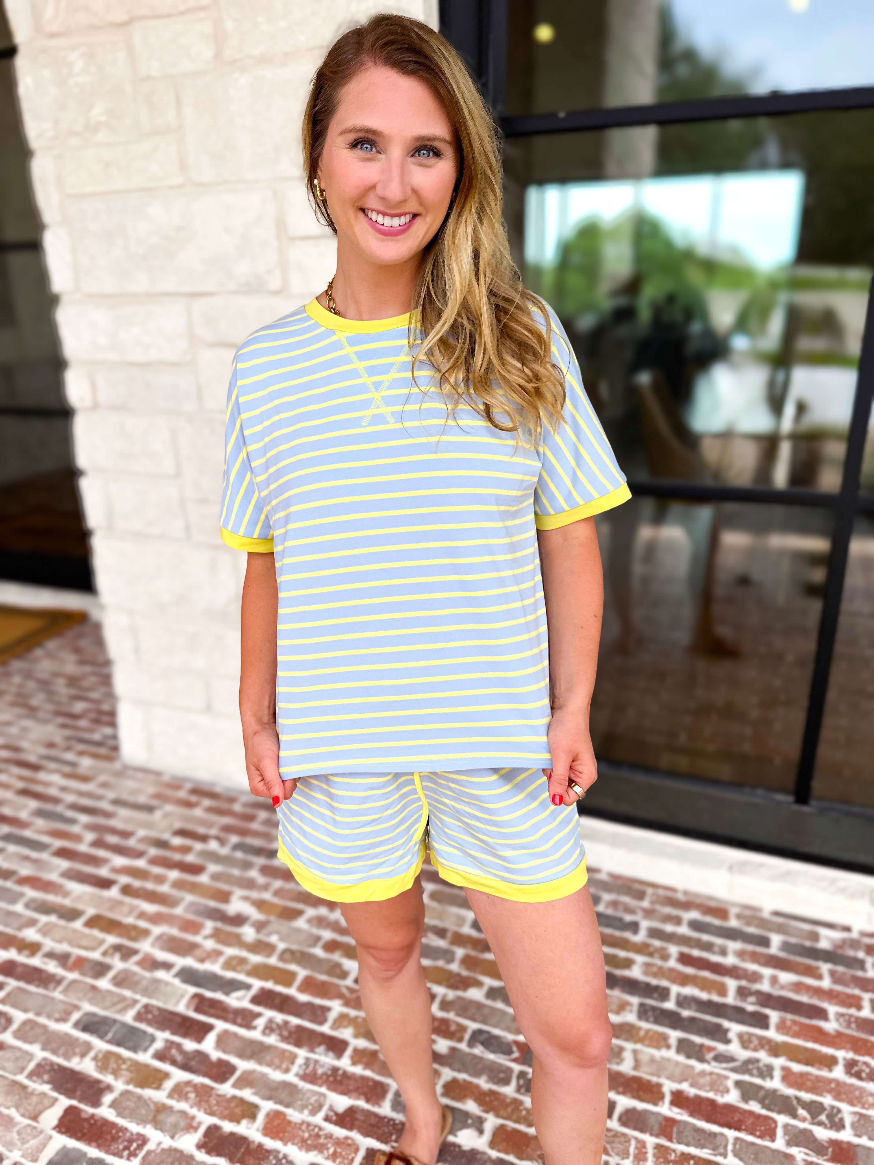 Lemon & Sky Blue Travel Set-300 Athleisure/Lounge-JODIFL-July & June Women's Fashion Boutique Located in San Antonio, Texas