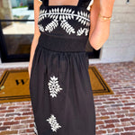 THML - Black Embroidered Midi Dress-500 Midi-THML-July & June Women's Fashion Boutique Located in San Antonio, Texas