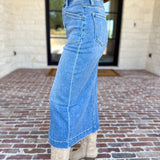 Vervet - Patch Pocket Denim Midi Skirt-410 Shorts/Skirts-VEVERT BY FLYING MONKEY-July & June Women's Fashion Boutique Located in San Antonio, Texas