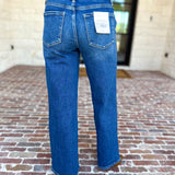 Vervet - Pin Tick High Rise Wide Leg Jeans-420 Denim-VEVERT BY FLYING MONKEY-July & June Women's Fashion Boutique Located in San Antonio, Texas