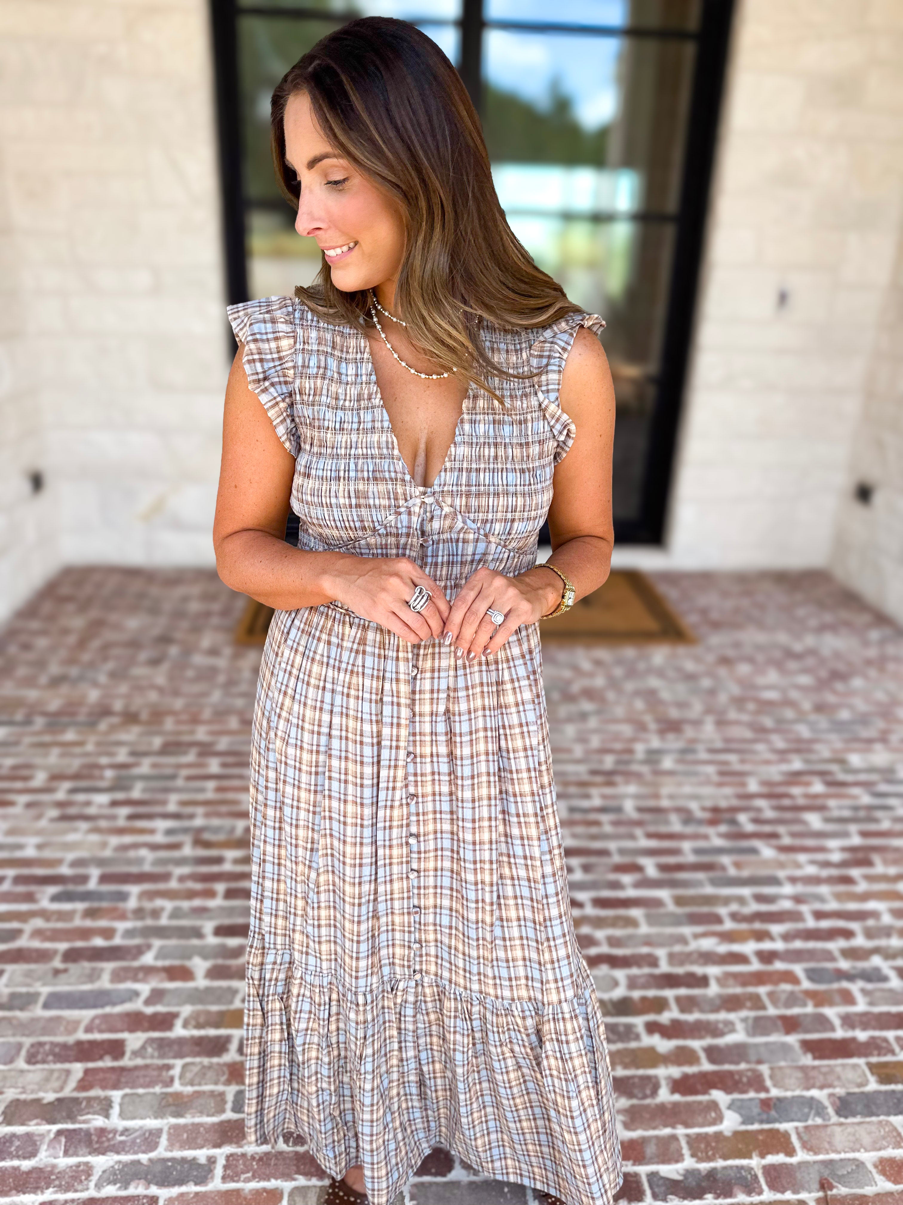 Fall Muse Midi Dress-500 Midi-FATE-July & June Women's Fashion Boutique Located in San Antonio, Texas