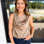 Wine & Dine Satin Blouse-200 Fashion Blouses-ENTRO-July & June Women's Fashion Boutique Located in San Antonio, Texas