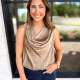 Wine & Dine Satin Blouse-200 Fashion Blouses-ENTRO-July & June Women's Fashion Boutique Located in San Antonio, Texas