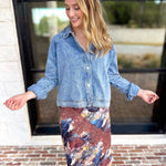 Weekend Signature Denim Shirt Jacket-200 Fashion Blouses-FATE-July & June Women's Fashion Boutique Located in San Antonio, Texas