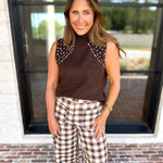 Happy Hour Embellished Sweater Tank-200 Fashion Blouses-ENTRO-July & June Women's Fashion Boutique Located in San Antonio, Texas