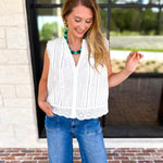 Feminine Ivory Lace Blouse-200 Fashion Blouses-FATE-July & June Women's Fashion Boutique Located in San Antonio, Texas