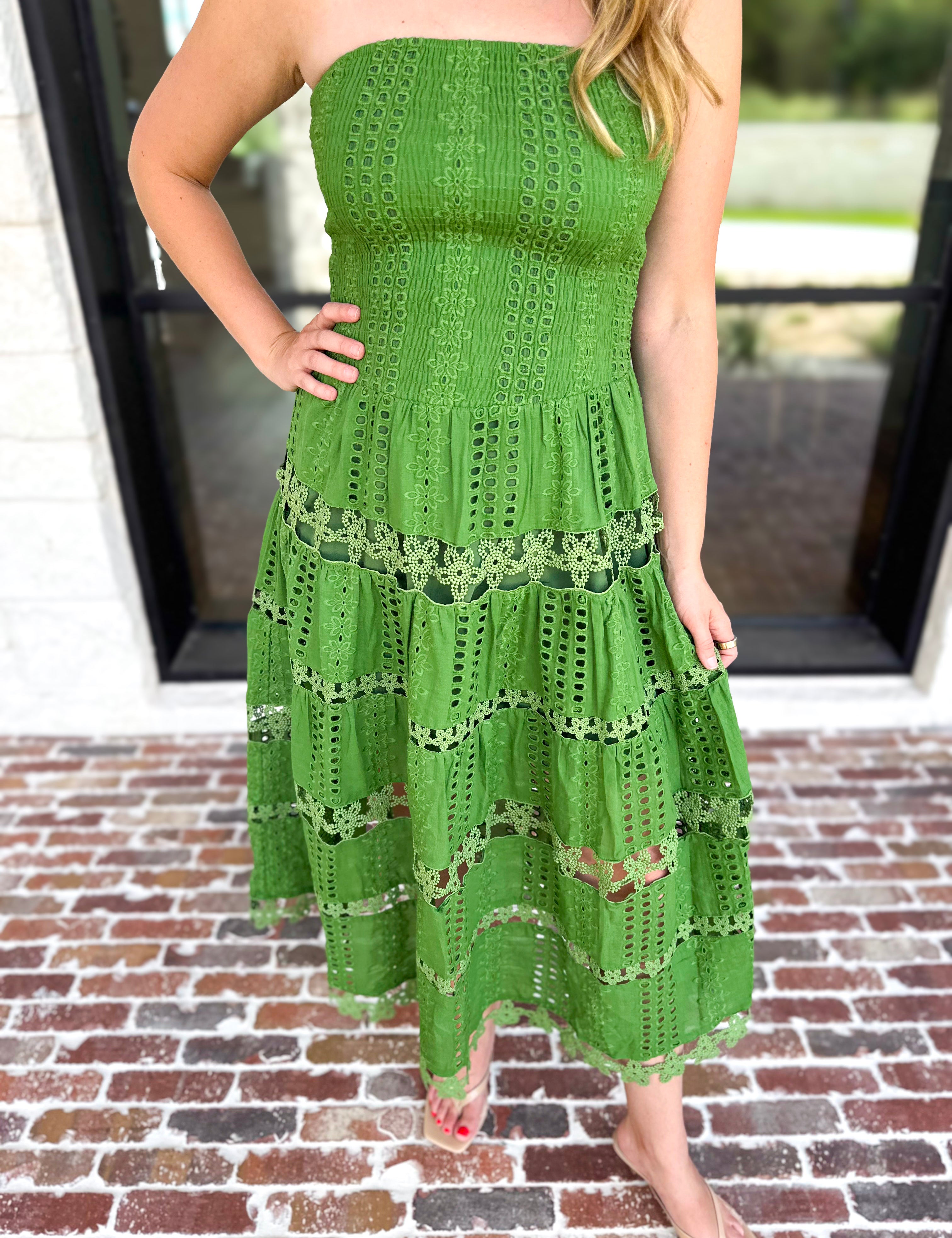 The Lexi Midi Dress - Vineyard Green-500 Midi-STRUT & BOLT-July & June Women's Fashion Boutique Located in San Antonio, Texas