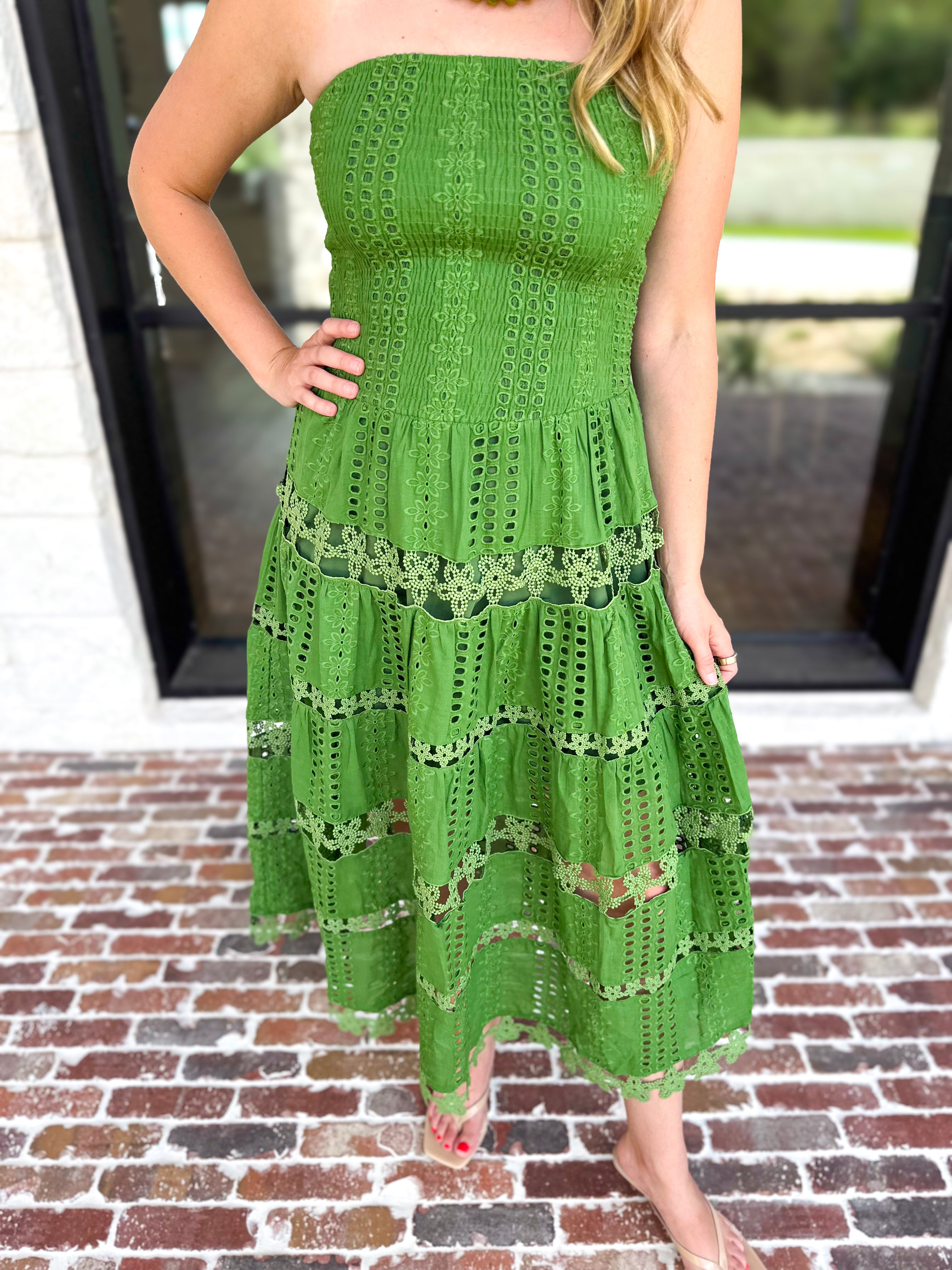 The Lexi Midi Dress - Vineyard Green-500 Midi-STRUT & BOLT-July & June Women's Fashion Boutique Located in San Antonio, Texas