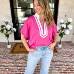 The Sophia Top - Pink-200 Fashion Blouses-ENTRO-July & June Women's Fashion Boutique Located in San Antonio, Texas