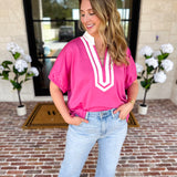 The Sophia Top - Pink-200 Fashion Blouses-ENTRO-July & June Women's Fashion Boutique Located in San Antonio, Texas