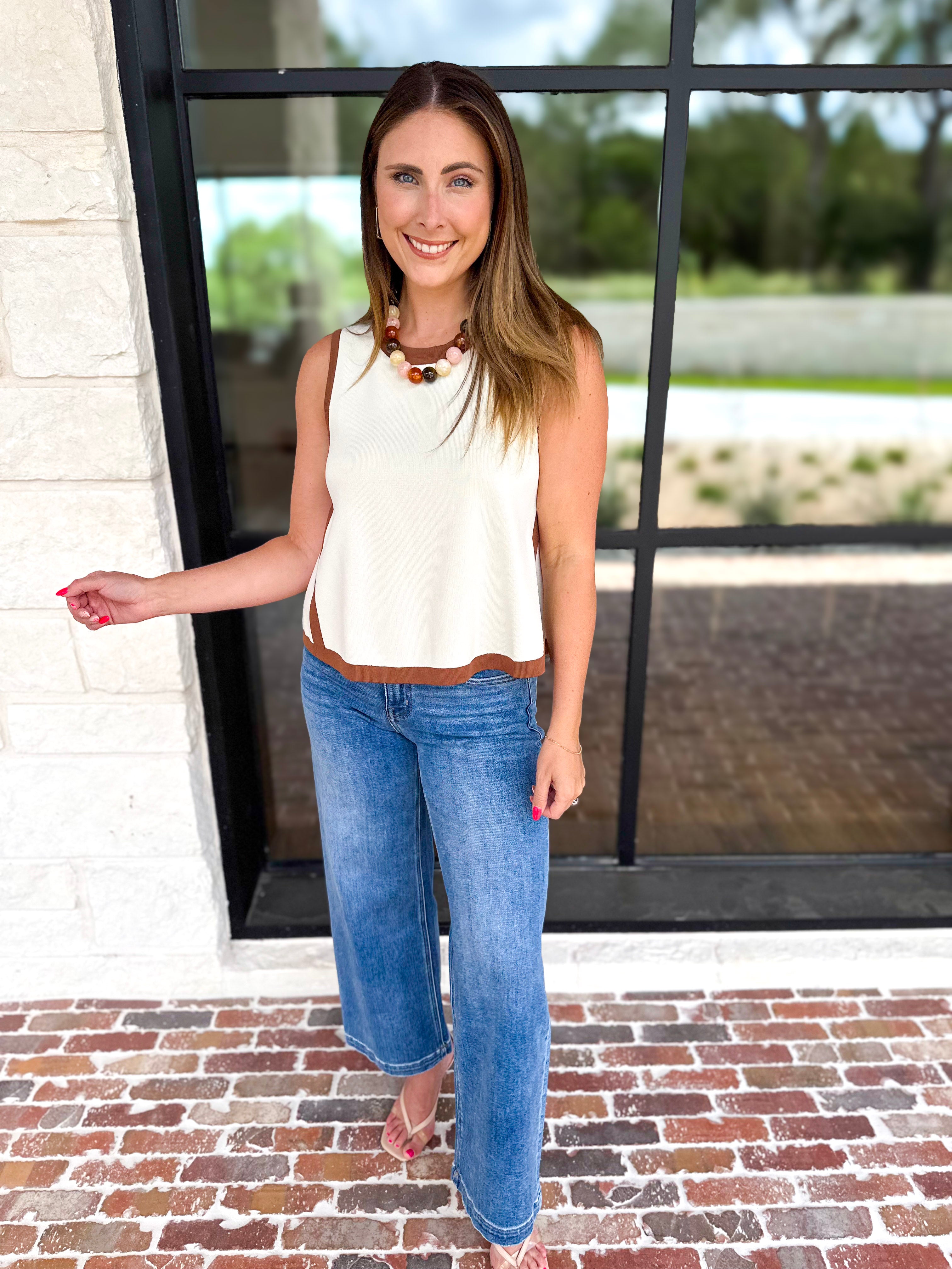 The Sutton A-Line Tank - Cream-200 Fashion Blouses-ENTRO-July & June Women's Fashion Boutique Located in San Antonio, Texas