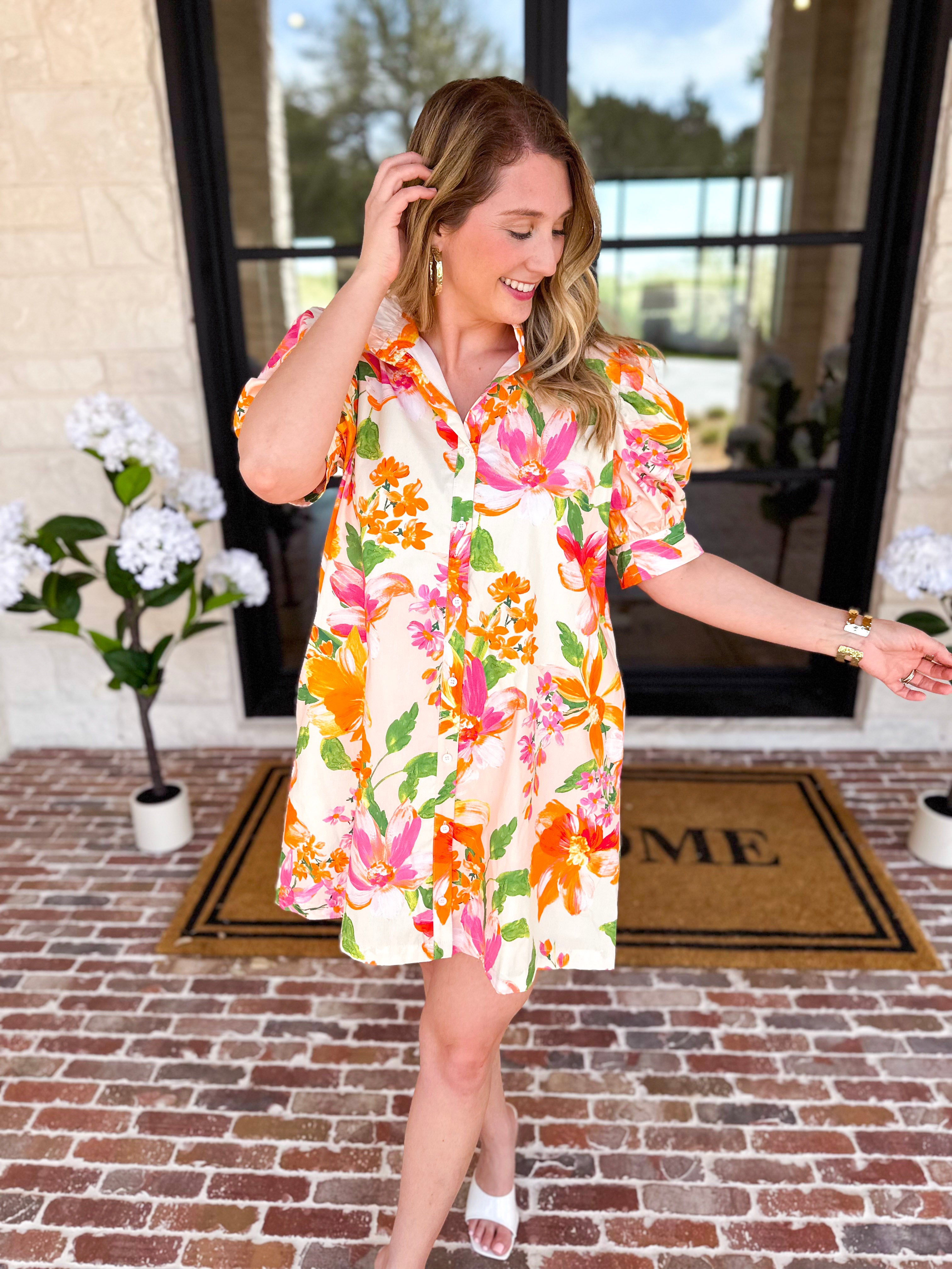 Sun Kissed Floral Mini Dress-510 Mini-FATE-July & June Women's Fashion Boutique Located in San Antonio, Texas