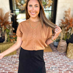 Lightweight Cable Knit Sweater - Tan-230 Sweaters/Cardis-FATE-July & June Women's Fashion Boutique Located in San Antonio, Texas