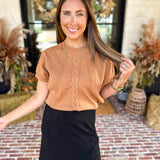 Lightweight Cable Knit Sweater - Tan-230 Sweaters/Cardis-FATE-July & June Women's Fashion Boutique Located in San Antonio, Texas