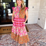 THML - Bold Garden Midi Dress-500 Midi-THML-July & June Women's Fashion Boutique Located in San Antonio, Texas