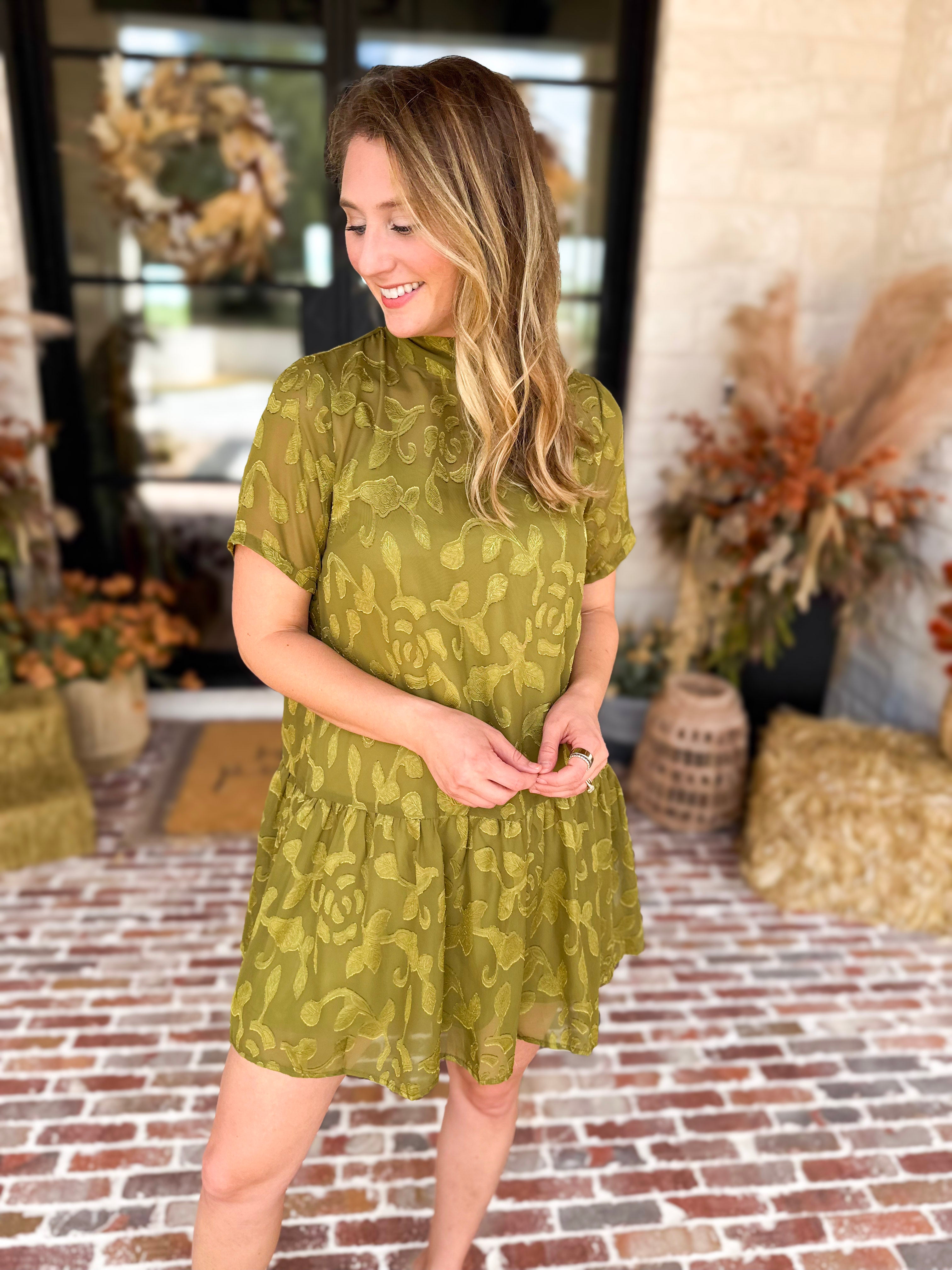 The Afterglow Olive Mini Dress-510 Mini-TCEC-July & June Women's Fashion Boutique Located in San Antonio, Texas