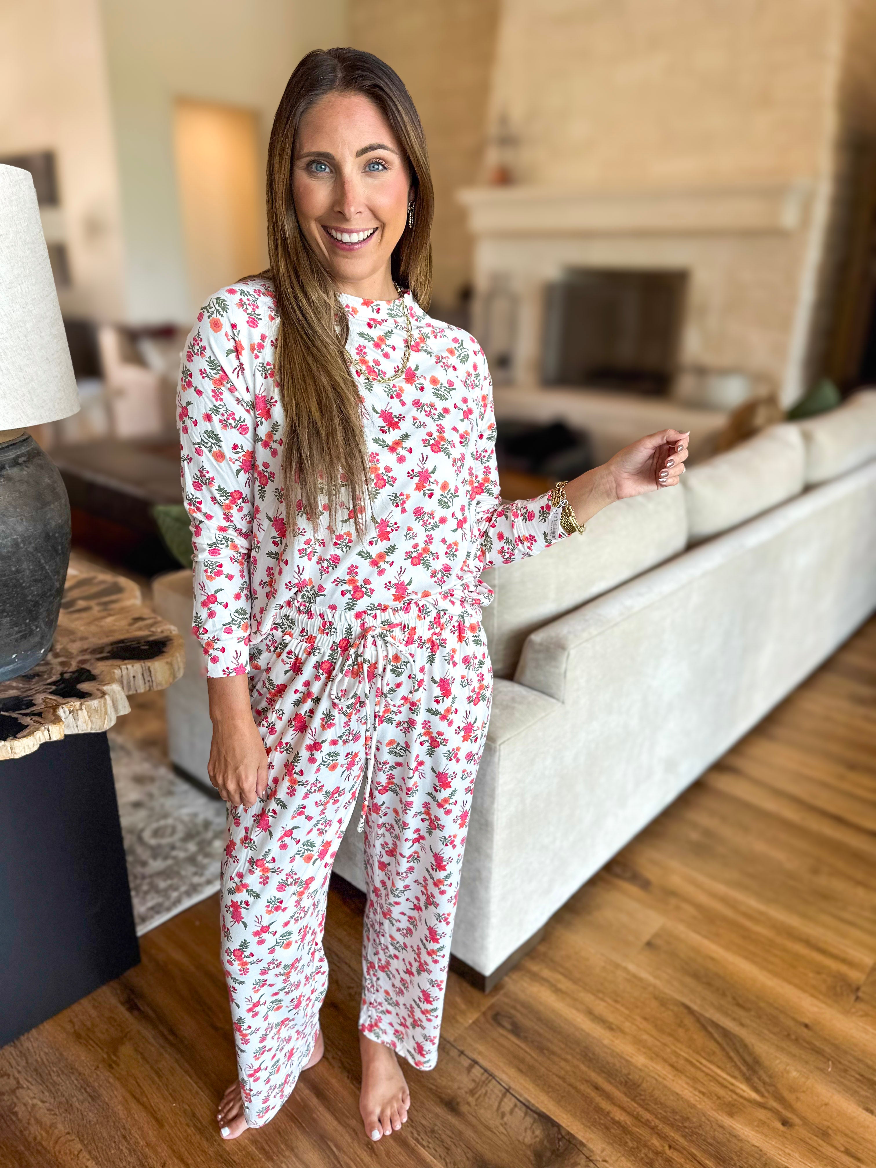 Mary Square - Mistflower Berry PJ Pant Set-300 Athleisure/Lounge-MARY SQUARE-July & June Women's Fashion Boutique Located in San Antonio, Texas