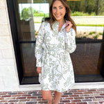 Mary Square - Sage Floral Mini Dress-510 Mini-MARY SQUARE-July & June Women's Fashion Boutique Located in San Antonio, Texas