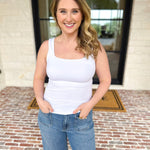 The Essential Square Neck Tank - Ivory-220 Basic Tops-RAE MODE-July & June Women's Fashion Boutique Located in San Antonio, Texas