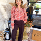 Liverpool - Kayla Wide Leg Trousers - Dark Brown-400 Pants-LIVERPOOL JEANS COMPANY-July & June Women's Fashion Boutique Located in San Antonio, Texas