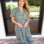 Mary Square - Lainey Midi Dress - Olive-500 Midi-MARY SQUARE-July & June Women's Fashion Boutique Located in San Antonio, Texas