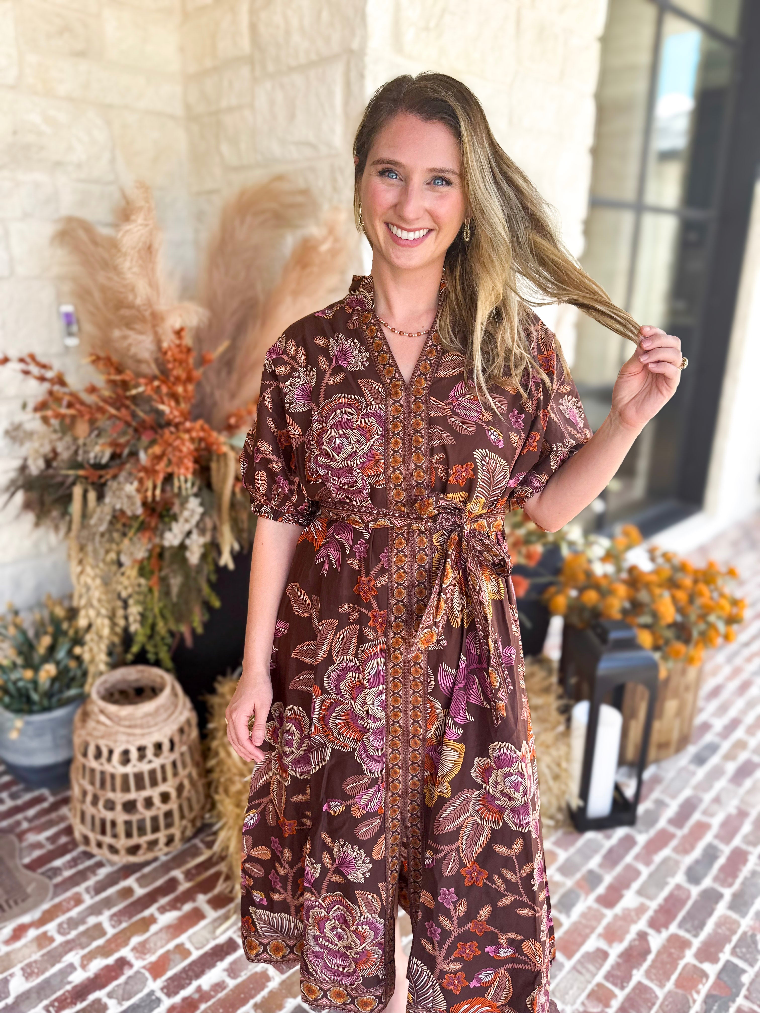 The Spiced Harvest Midi Dress-500 Midi-ENTRO-July & June Women's Fashion Boutique Located in San Antonio, Texas