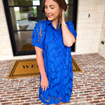 Anna Lace Mini Dress - Royal Blue-510 Mini-JODIFL-July & June Women's Fashion Boutique Located in San Antonio, Texas