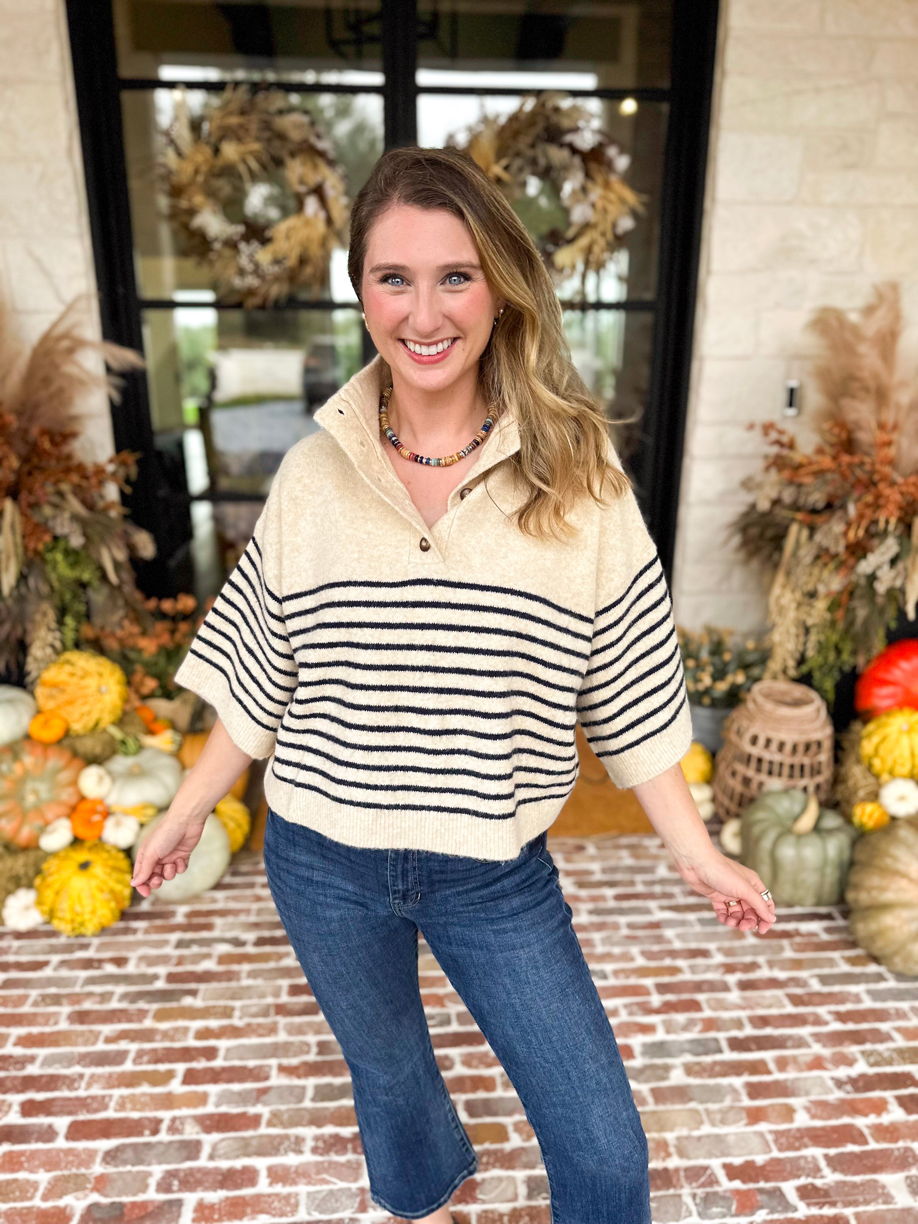 Cozy Weekend Sweater Top - Cream-230 Sweaters/Cardis-ENTRO-July & June Women's Fashion Boutique Located in San Antonio, Texas