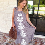 Plaid About You Midi Dress - Chocolate-500 Midi-ENTRO-July & June Women's Fashion Boutique Located in San Antonio, Texas
