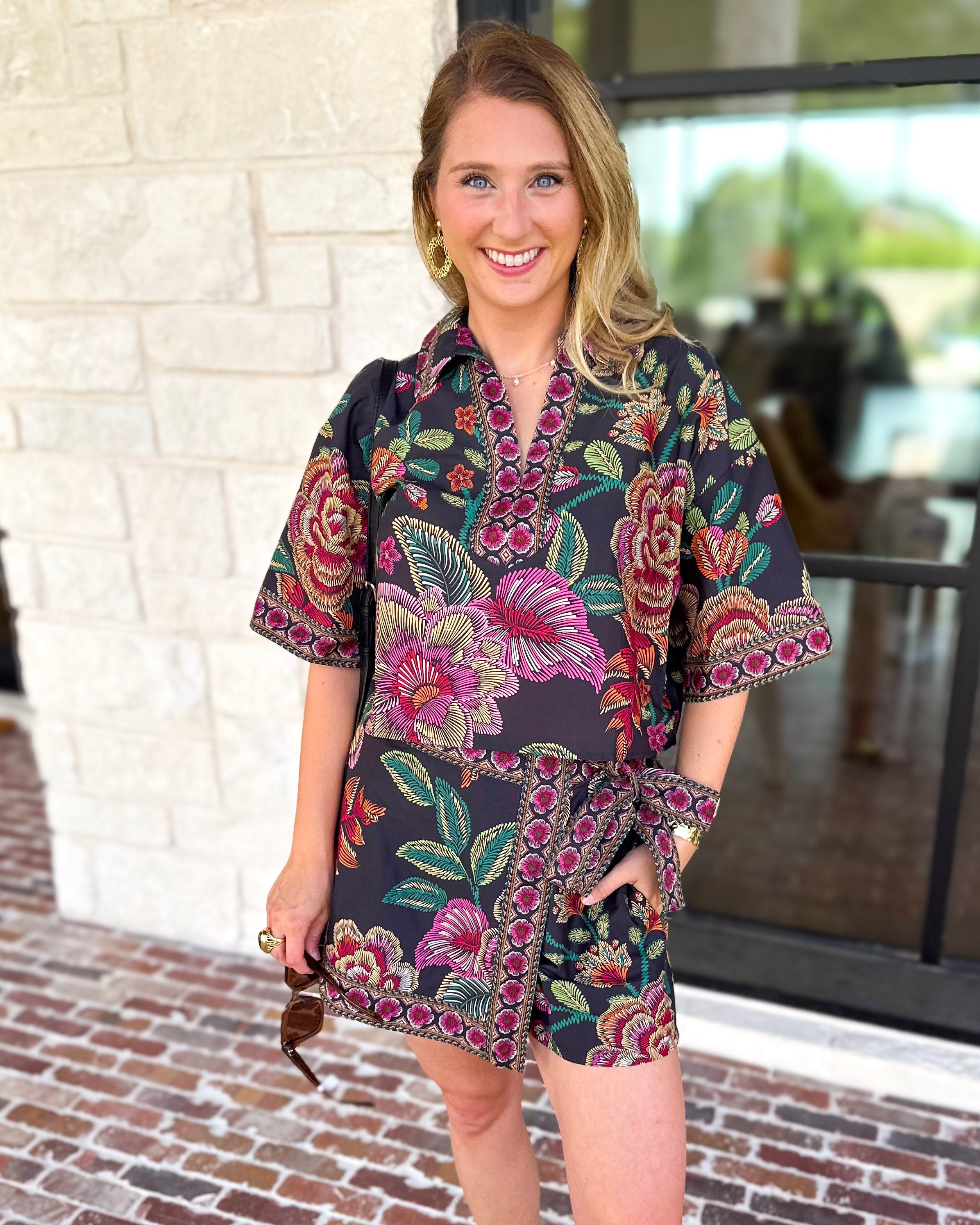 The Retreat Skort Set - Black-510 Mini-ENTRO-July & June Women's Fashion Boutique Located in San Antonio, Texas