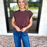 Chic Essentials Top - Espresso-210 Casual Blouses-ENTRO-July & June Women's Fashion Boutique Located in San Antonio, Texas