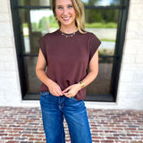 Chic Essentials Top - Espresso-210 Casual Blouses-ENTRO-July & June Women's Fashion Boutique Located in San Antonio, Texas