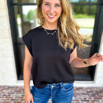 Chic Essentials Top - Black-210 Casual Blouses-ENTRO-July & June Women's Fashion Boutique Located in San Antonio, Texas