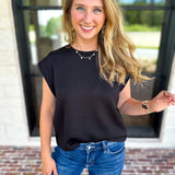 Chic Essentials Top - Black-210 Casual Blouses-ENTRO-July & June Women's Fashion Boutique Located in San Antonio, Texas