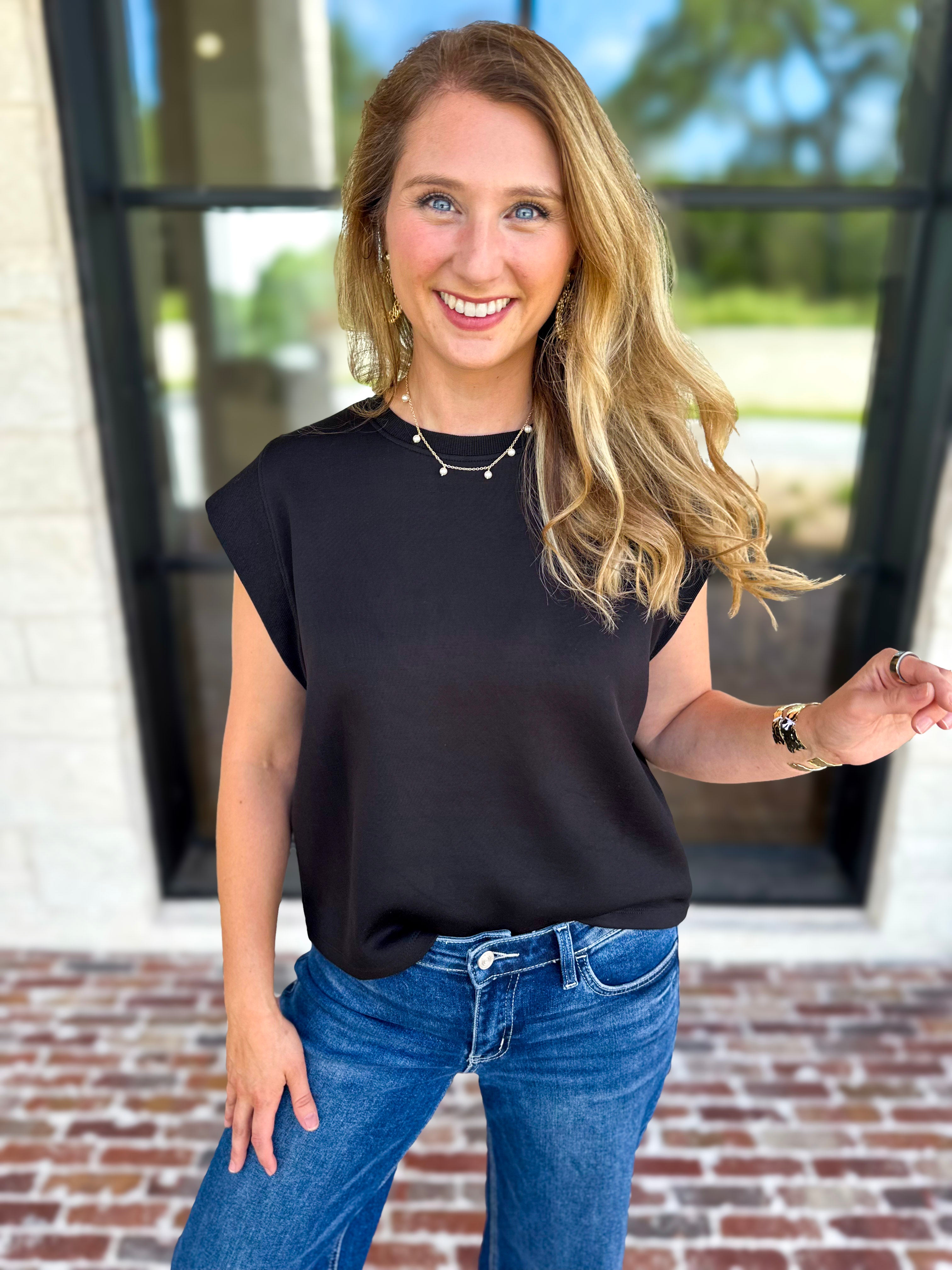Chic Essentials Top - Black-210 Casual Blouses-ENTRO-July & June Women's Fashion Boutique Located in San Antonio, Texas