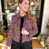Liverpool - Wine Country Tweed & Fringe Jacket-600 Outerwear-LIVERPOOL JEANS COMPANY-July & June Women's Fashion Boutique Located in San Antonio, Texas