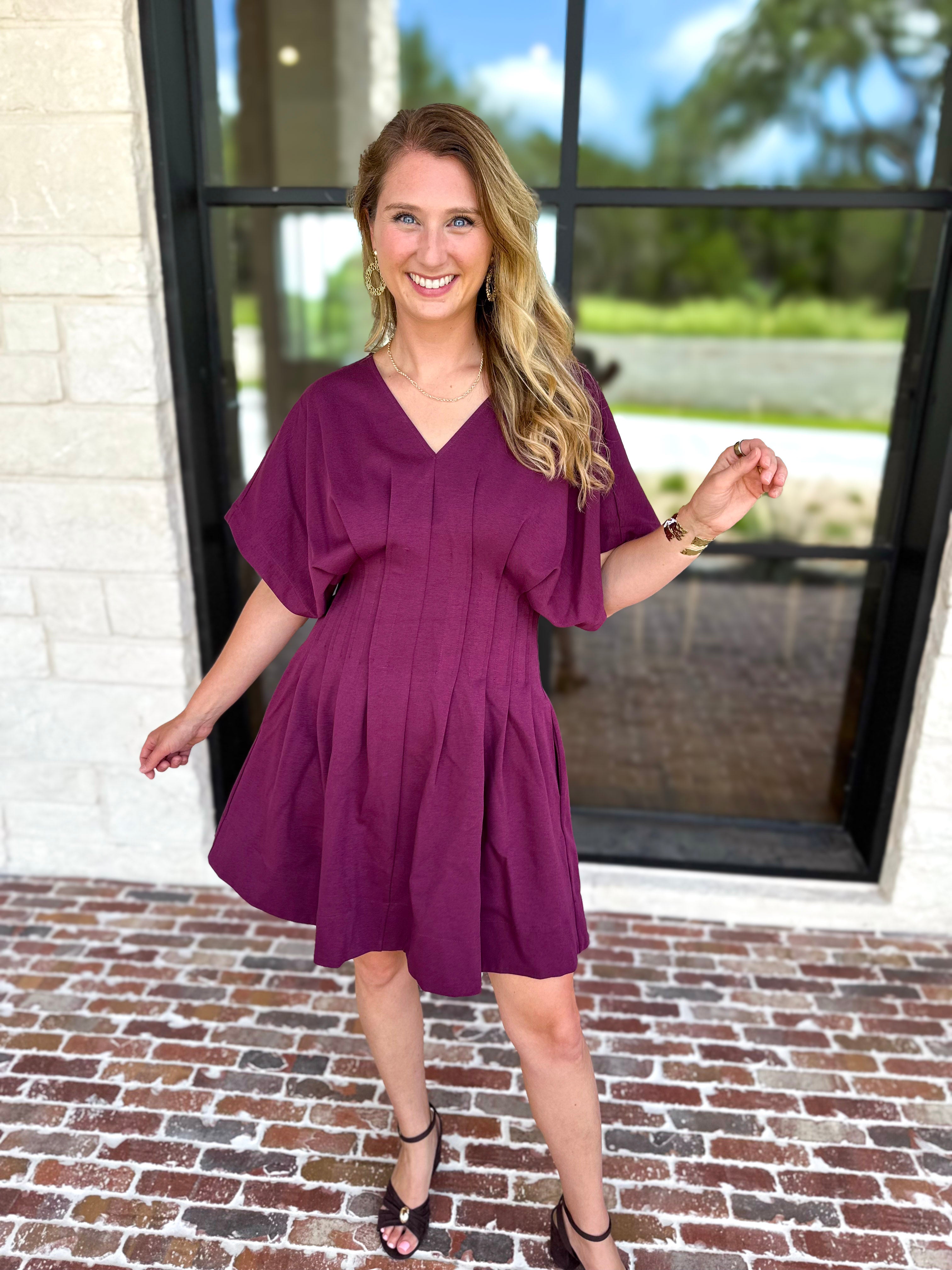 Elevated Chic Mini Dress - Plum-510 Mini-ENTRO-July & June Women's Fashion Boutique Located in San Antonio, Texas