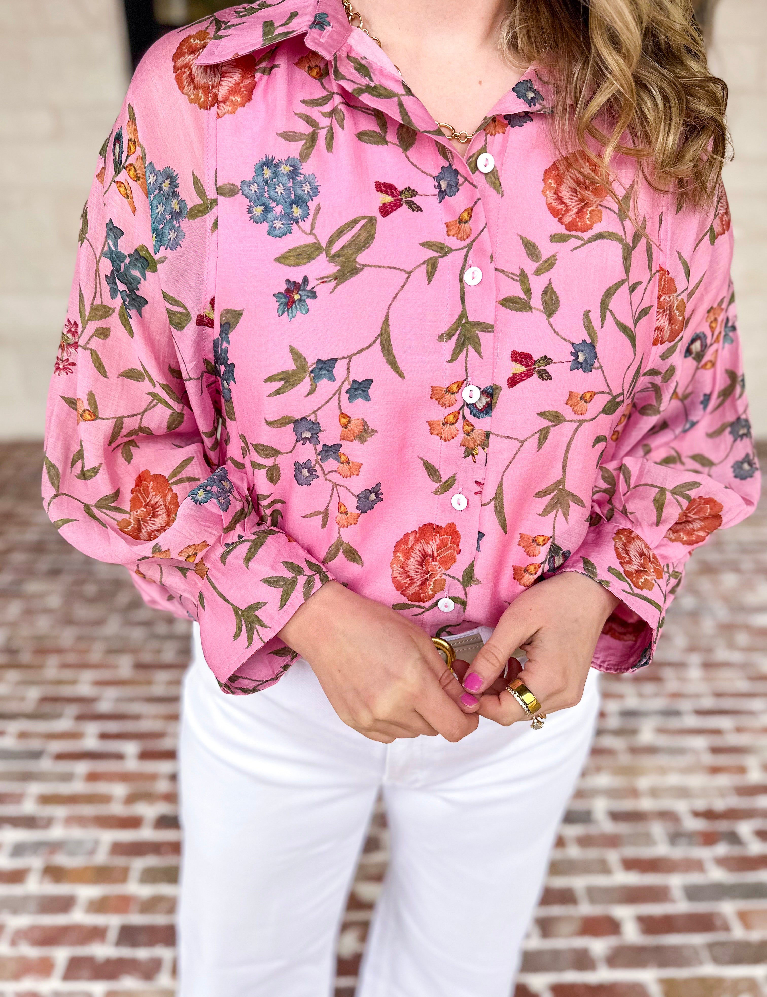 Blossom & Bloom Blouse-200 Fashion Blouses-ENTRO-July & June Women's Fashion Boutique Located in San Antonio, Texas