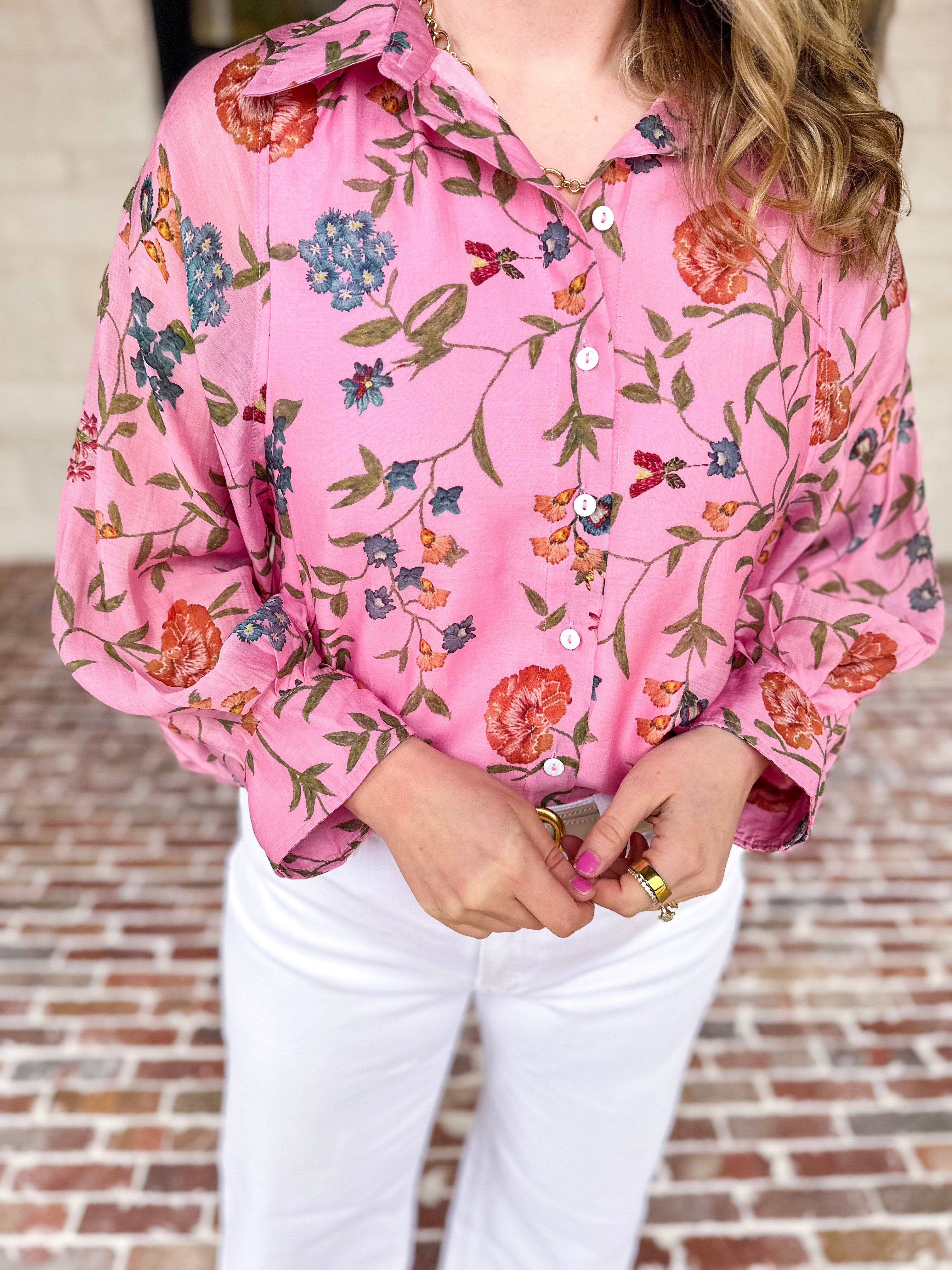 Blossom & Bloom Blouse-200 Fashion Blouses-ENTRO-July & June Women's Fashion Boutique Located in San Antonio, Texas
