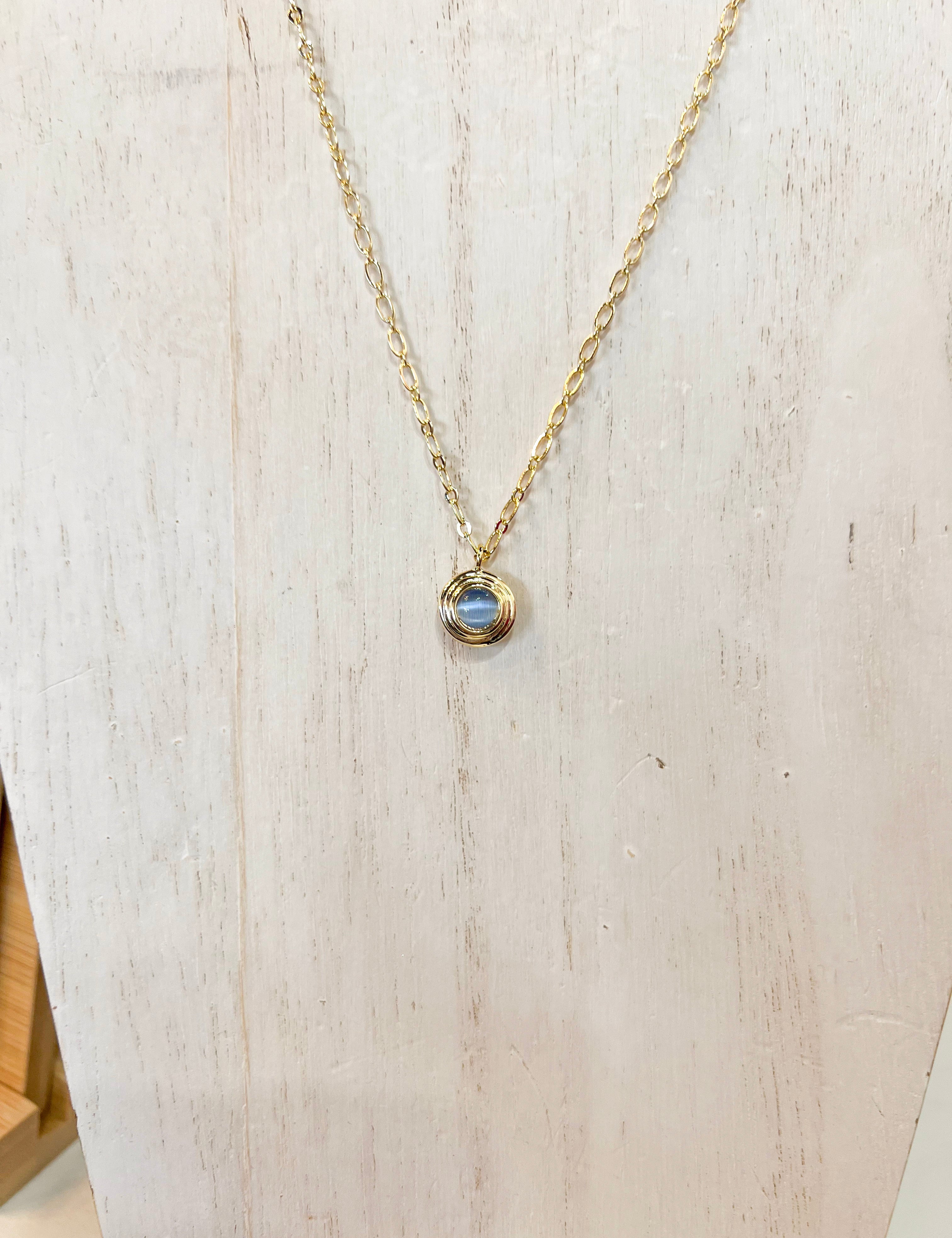 Natalie Wood- Strata Pendant Necklace - Blue Chalcedony-110 Jewelry & Hair-Natalie Wood-July & June Women's Fashion Boutique Located in San Antonio, Texas