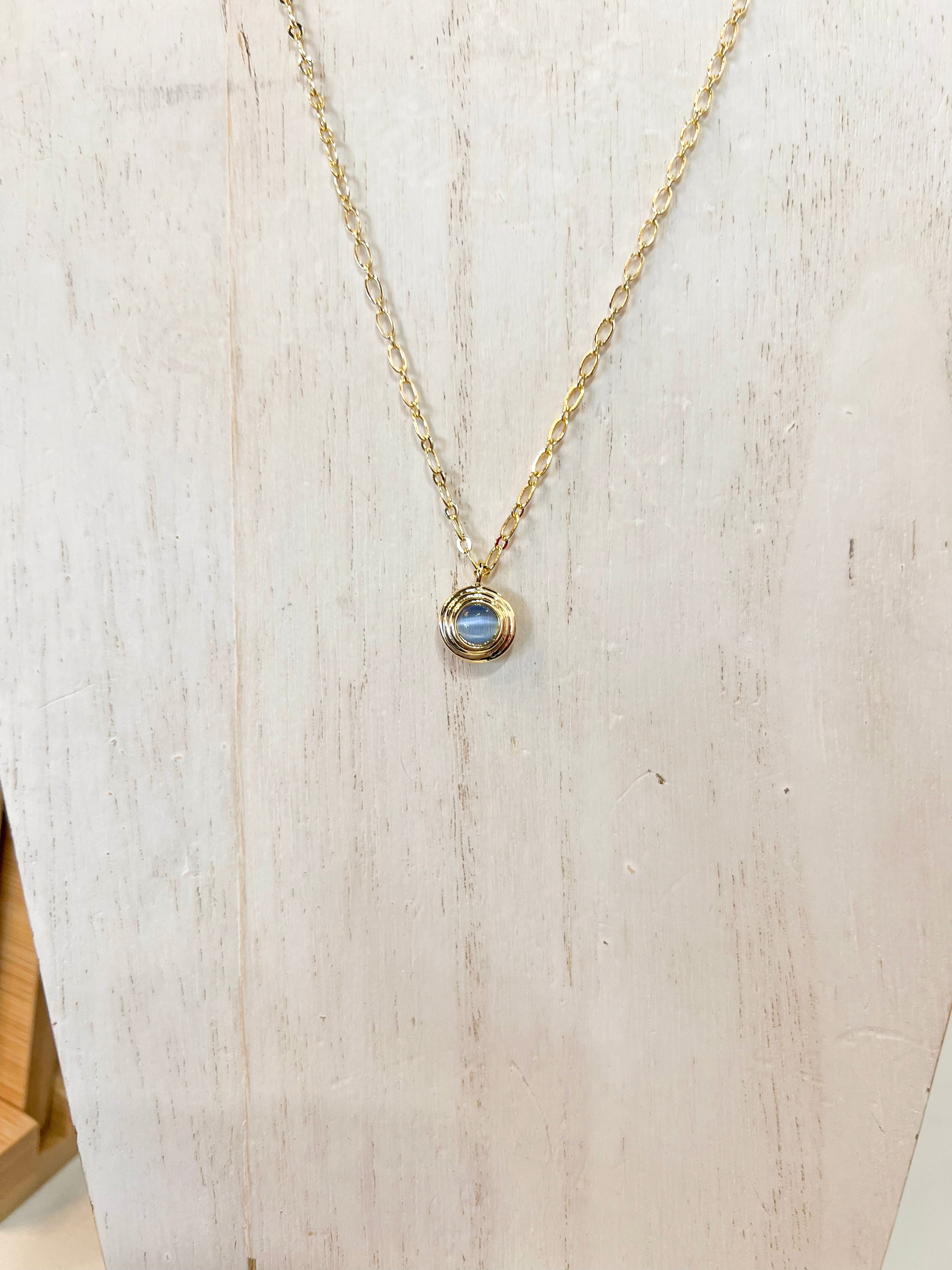 Natalie Wood- Strata Pendant Necklace - Blue Chalcedony-110 Jewelry & Hair-Natalie Wood-July & June Women's Fashion Boutique Located in San Antonio, Texas